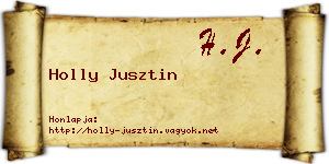 Holly Jusztin névjegykártya